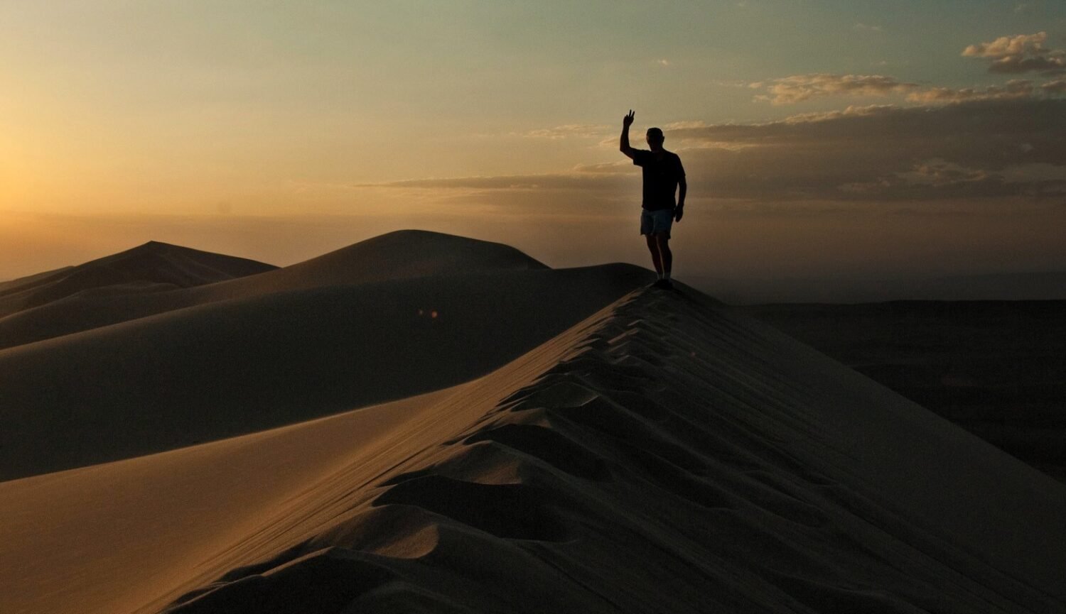 Gobi Desert landscape Mongolia - sand dunes and vast steppe