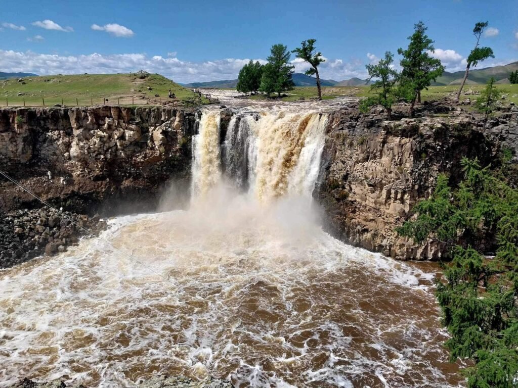 Ulaan Tsutgalan waterfall Orkhon Valley — UNESCO Heritage Journey to Karakorum & Hustai Tour