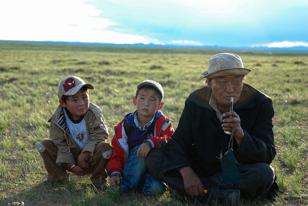 Mongolian nomadic culture - Nomadic family or cultural scene showing Mongolian locals