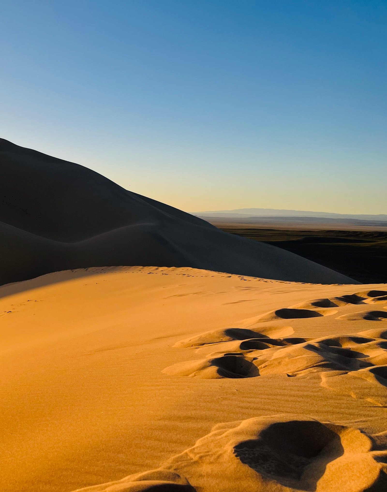 Khongoryn Els Singing Sands dunes at golden hour, Mongolia Gobi Desert itinerary