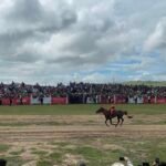 Horse race crowd cheering at finish line — Naadam Festival Tour Mongolia