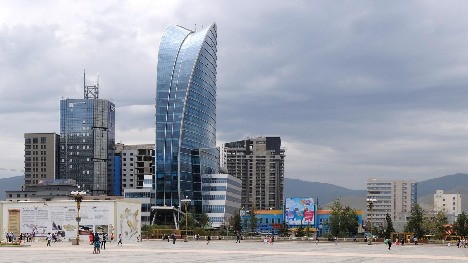 Blue Sky Tower and Sukhbaatar Square in central Ulaanbaatar Mongolia