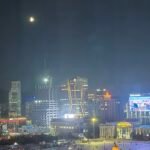 Ulaanbaatar city lights at night aerial view — Khuvsgul Lake Explorer Tour Mongolia