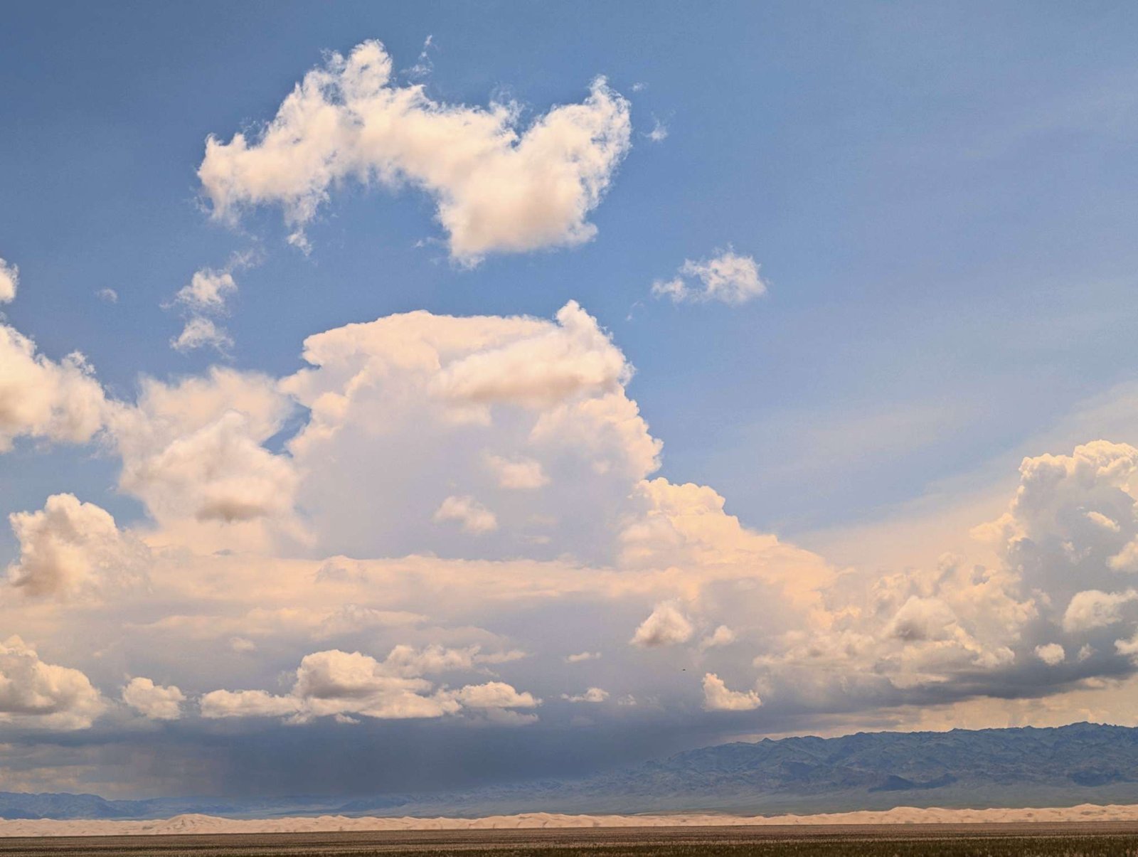 Gobi steppe dramatic sky mountains Mongolia