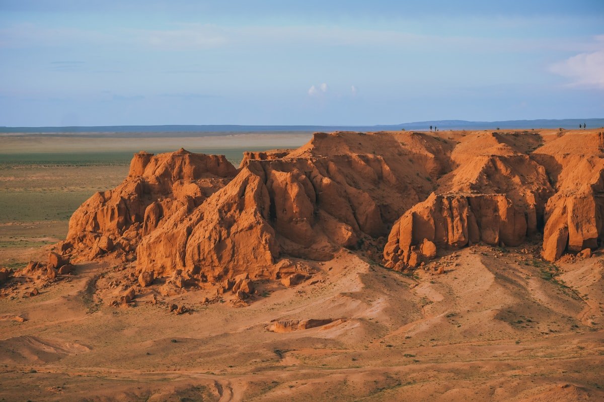 Jagged rock formations in the Gobi Desert, Mongolia
