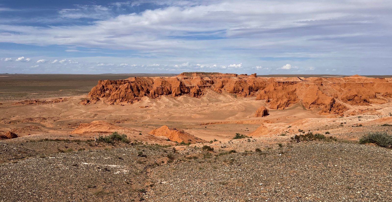 Flaming Cliffs Bayanzag red sandstone Gobi Desert Mongolia