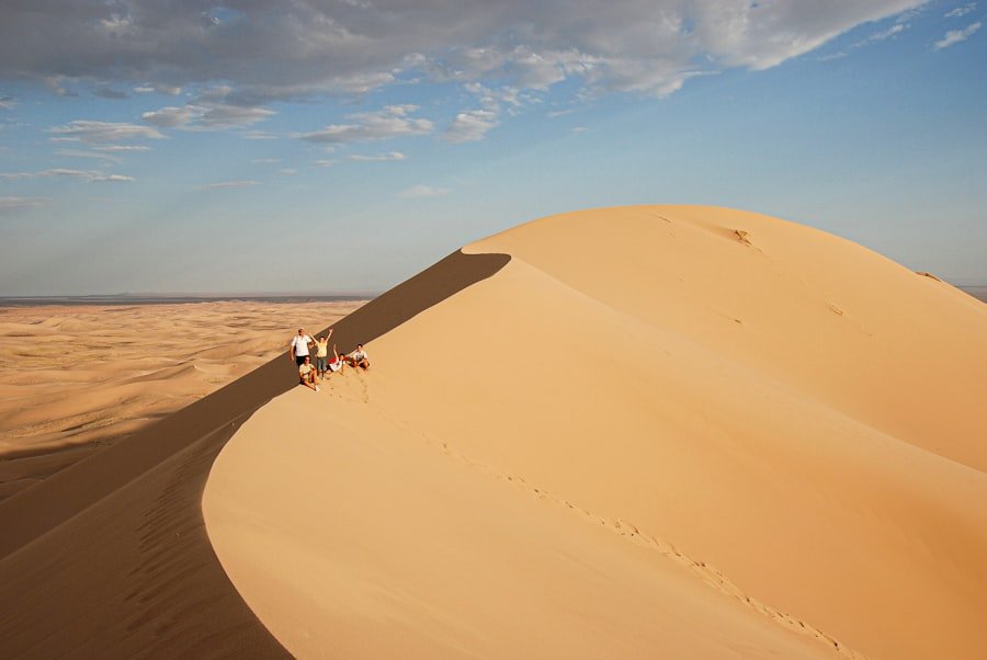 Massive sand dunes in the Gobi Desert — Khongoryn Els reaches up to 300 metres in height