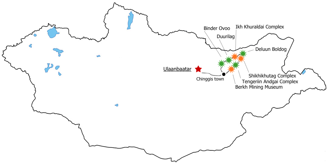 Khentii 4-Day Group Tour route map