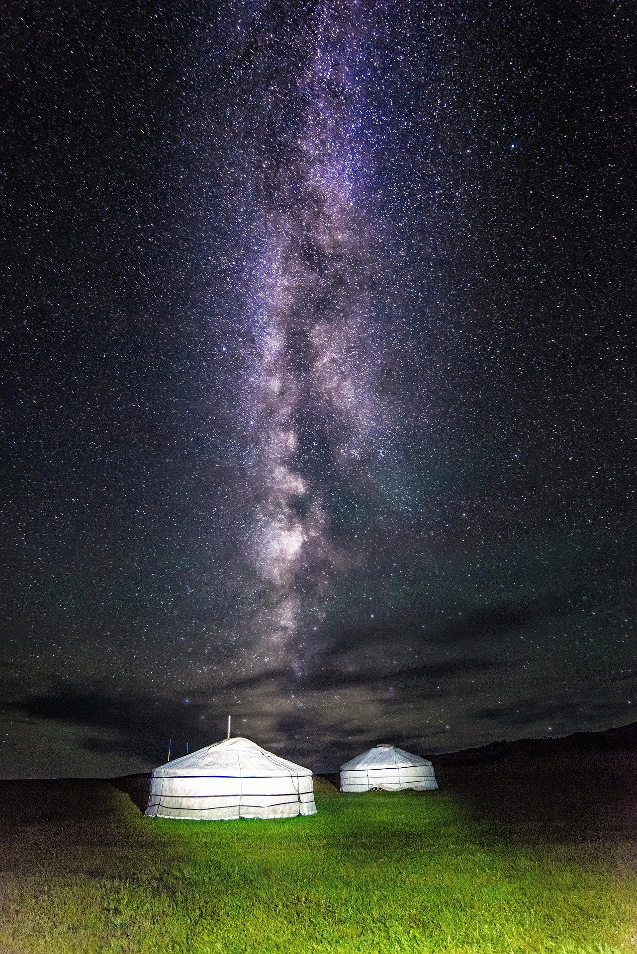 Milky Way ger camp steppe Mongolia night sky