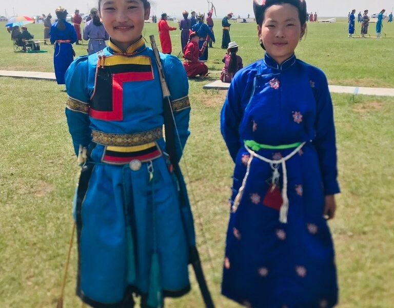 Naadam Festival Mongolia children traditional costume deel